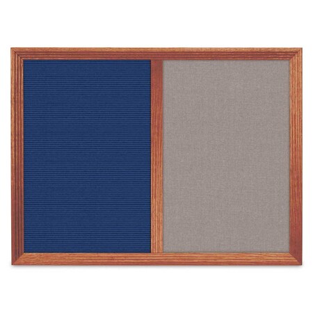 United Visual Products Enclosed Corkboard, 1 Door, 72"x36", 4" Fra UV3418-BLACK-RUBBER